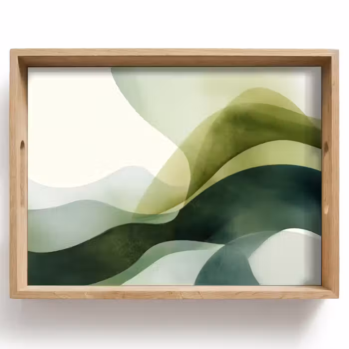 Dienblad - Golven - Abstract - Lichtgroen - Sierlijk