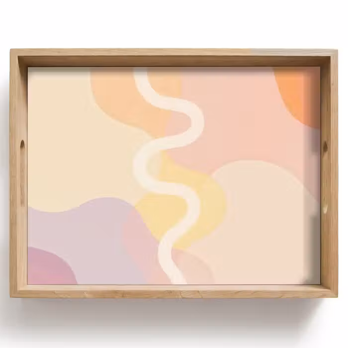 Dienblad - Golvende vormen - Abstract - pastel