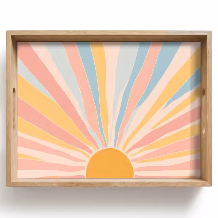 Dienblad - Illustratie - Zon - Pastelkleuren