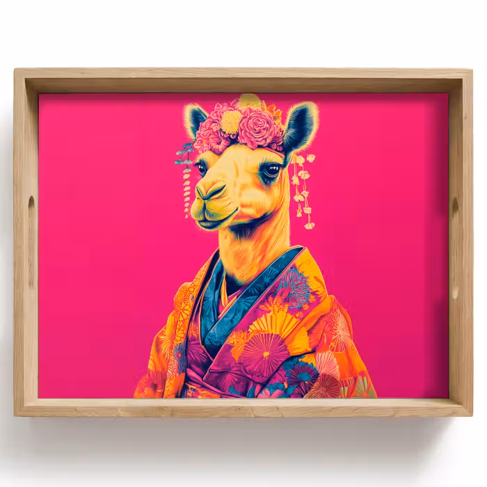 Dienblad - Kameel - Bloemen - Kimono - Waaiers