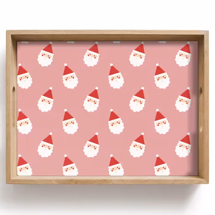 Dienblad - Kerst - Kerstman - Roze