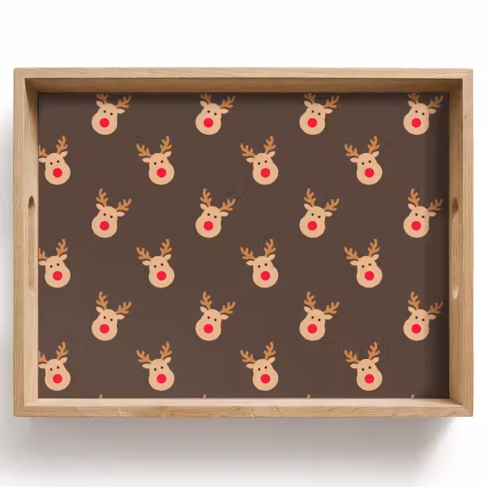 Dienblad - Kerst - Rendieren - Bruin