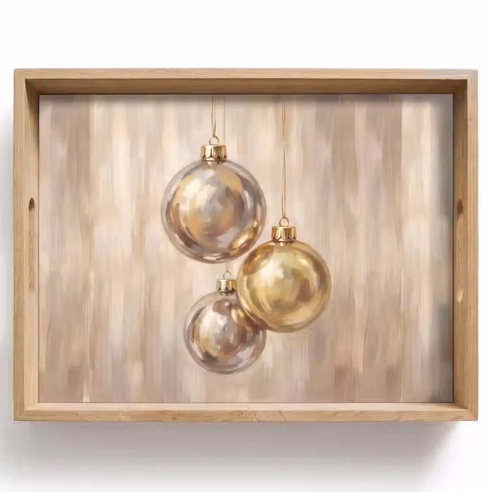 Dienblad - Kerstbal Goud Zilver