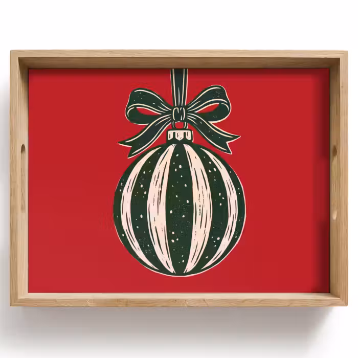 Dienblad - Kerstbal - Kerst - Rood