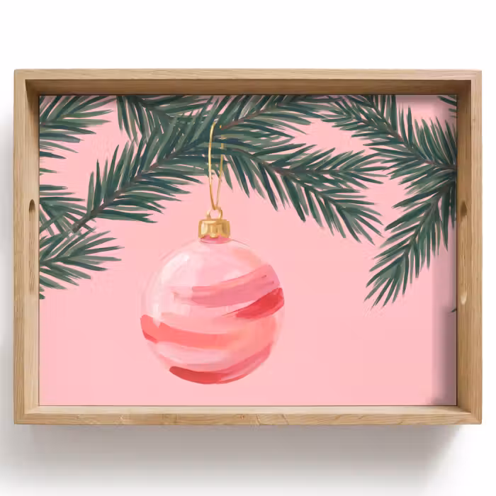 Dienblad - Kerstbal - Roze - Kerst