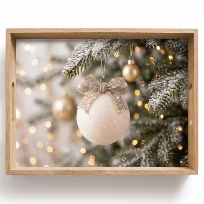 Dienblad - Kerstbal - Wit - Kerst