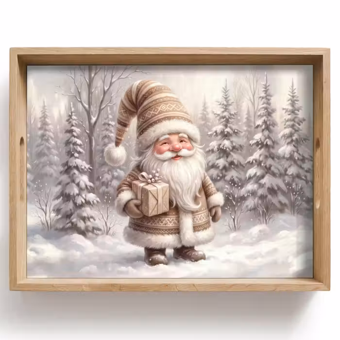 Dienblad - Kerstman - Geschenk - Winter