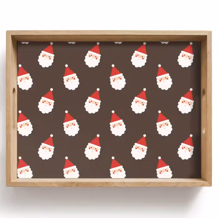 Dienblad - Kerstman - Kerst - Bruin