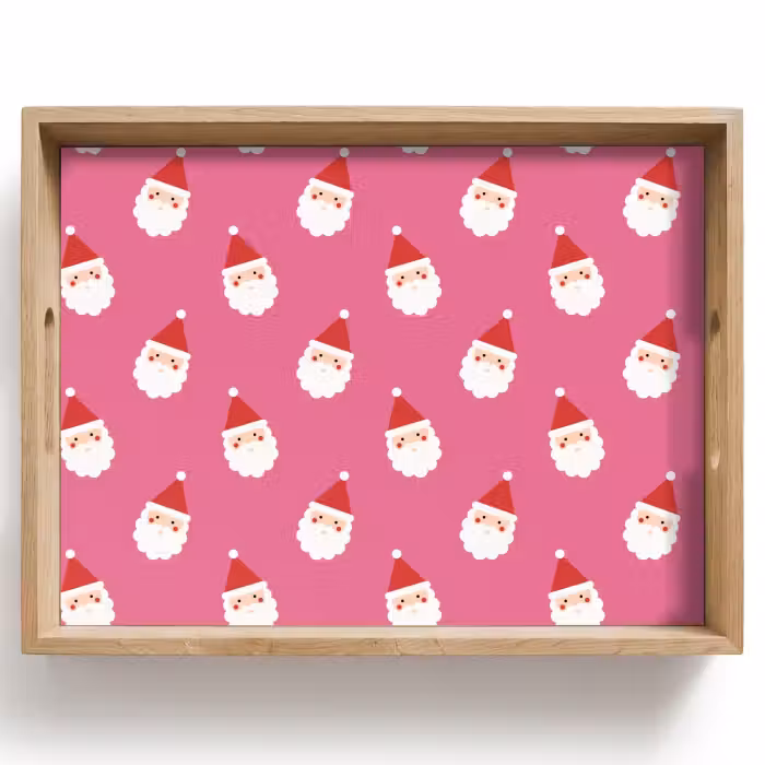 Dienblad - Kerstman - Kerst - Rood - Roze