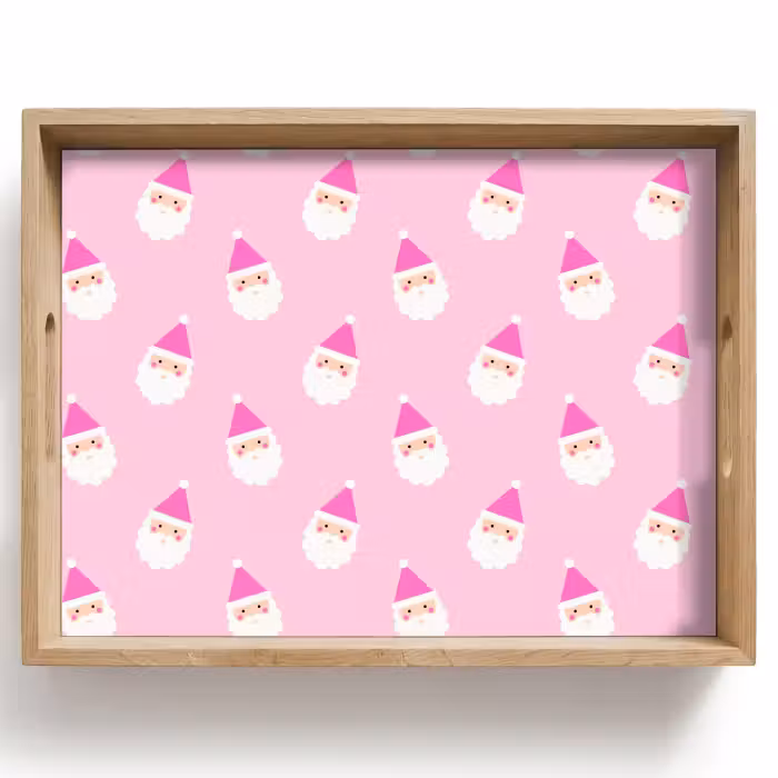 Dienblad - Kerstman - Kerst - Roze - Pastel