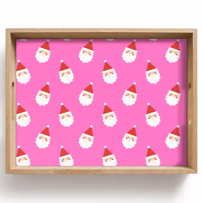 Dienblad - Kerstman - Kerst - Roze - Rood