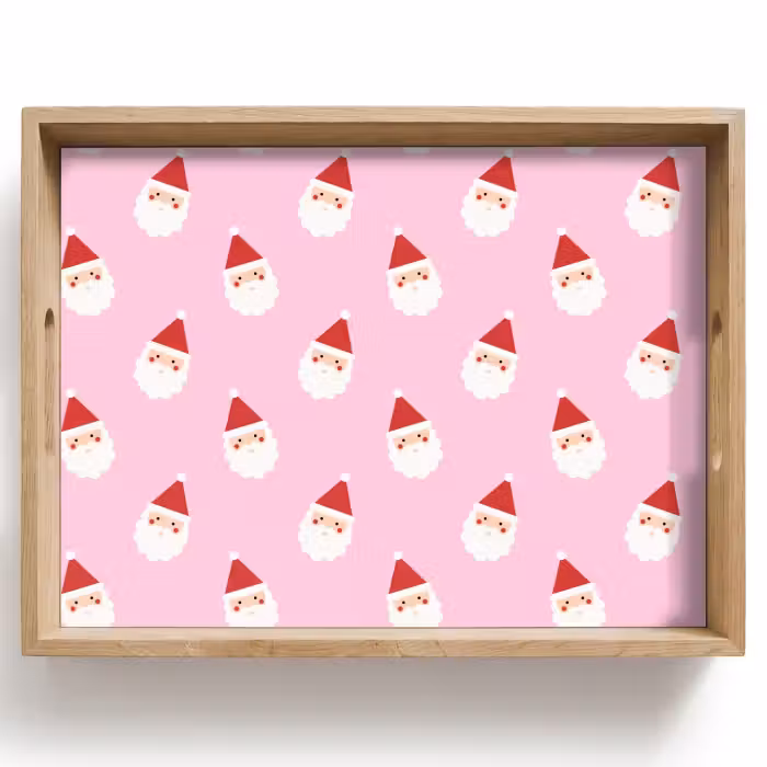 Dienblad - Kerstman - Kerst - Roze