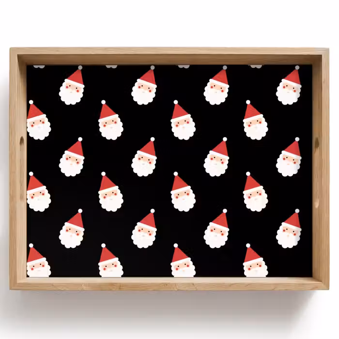 Dienblad - Kerstman - Kerst - Zwart