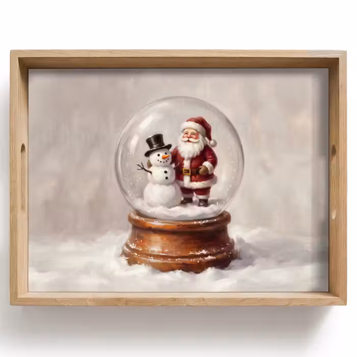 Dienblad - Kerstman - Sneeuwbol - Kerst