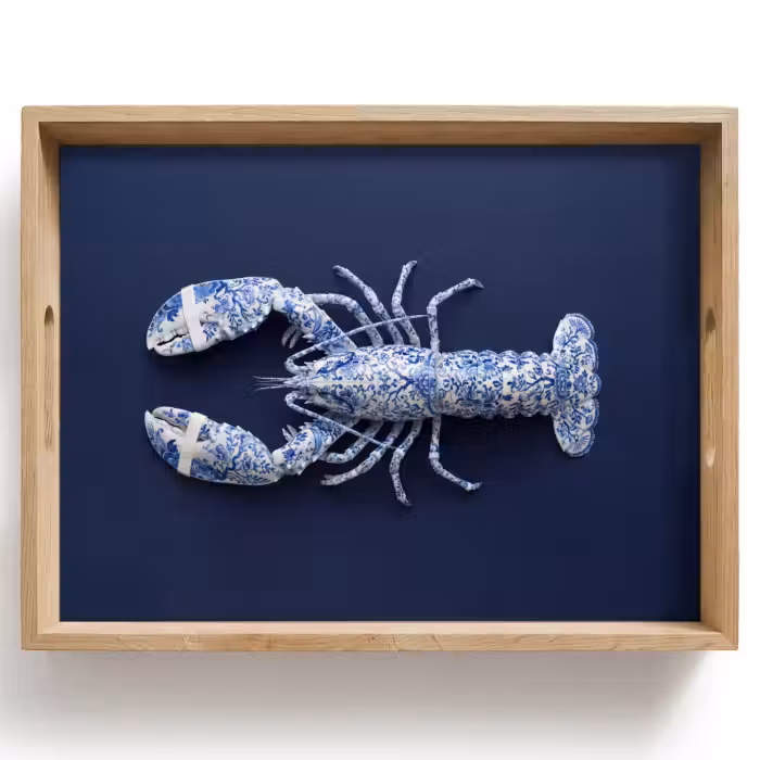 Dienblad - Kreeft - Porselein - Delfts - Blauw