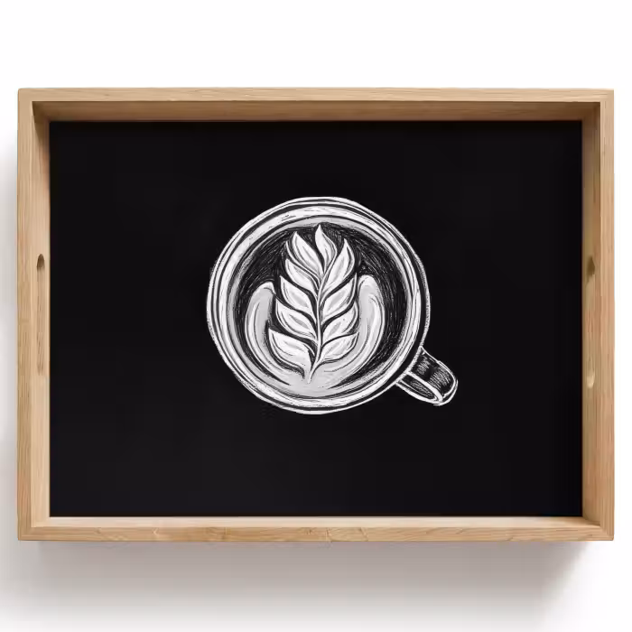 Dienblad - Krijttekening - Koffie - Latte art