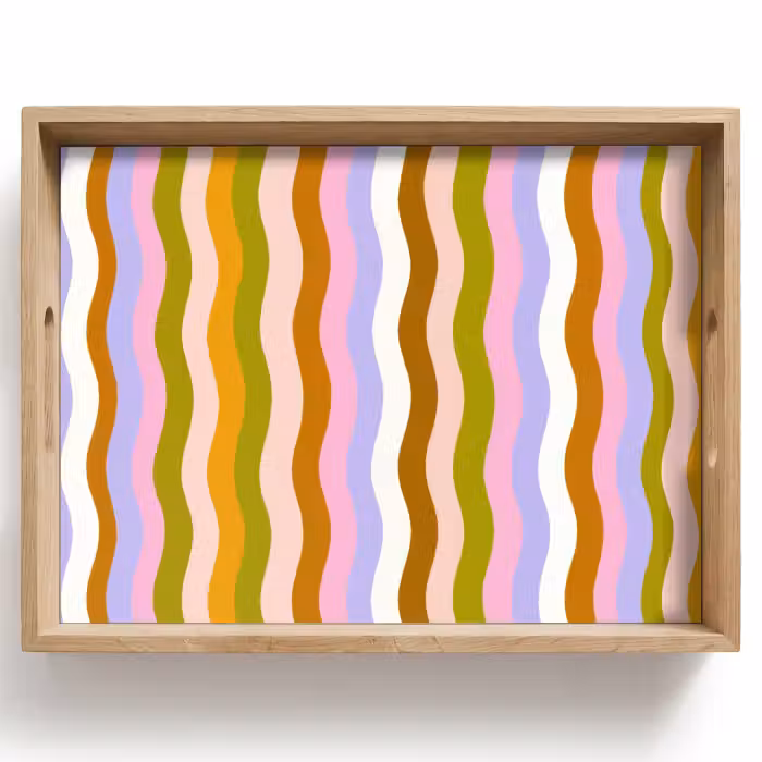 Dienblad - lijnen - Golven - Pastelkleuren - Patroon