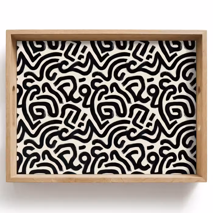 Dienblad - Modern - Abstract - Zwart
