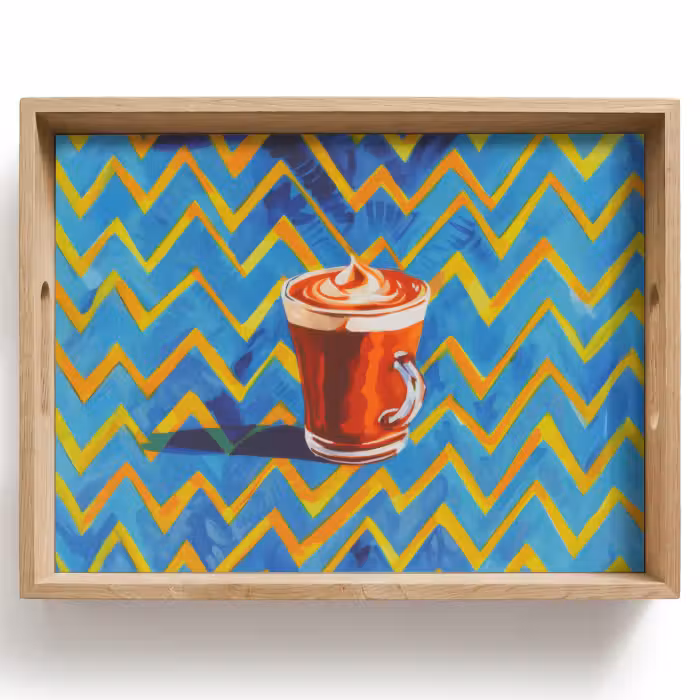 Dienblad - Mok - Koffie - Zigzag - Slagroom