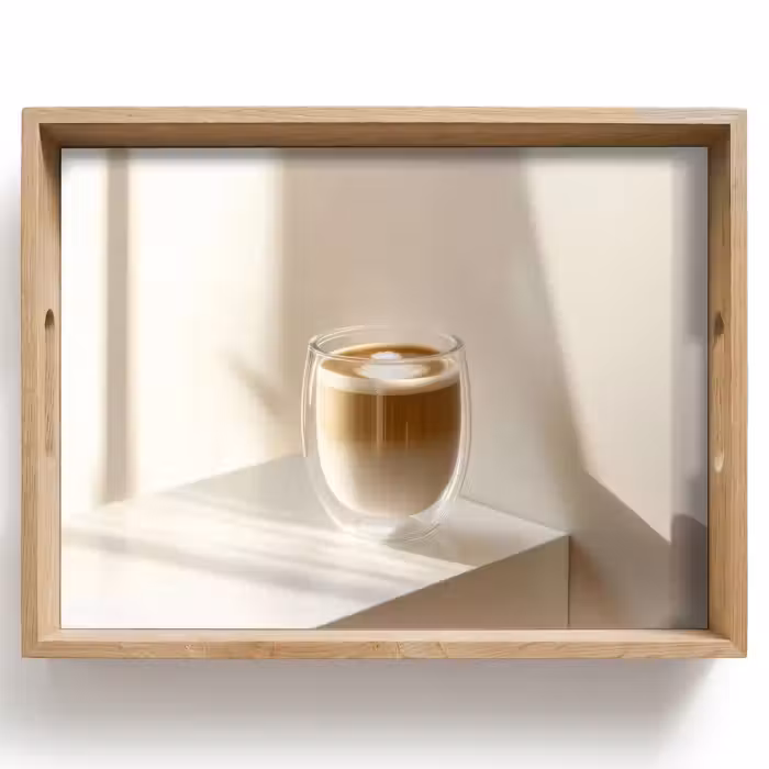 Dienblad - Mok - Latte - Minimalistisch - Schaduw