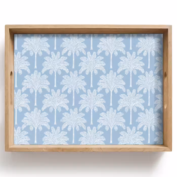 Dienblad - Palmboom - Modern - Blauw