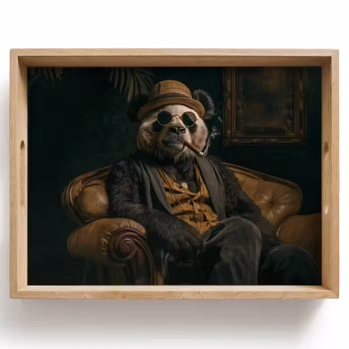 Dienblad - Panda - Hoed - Bril - Pak