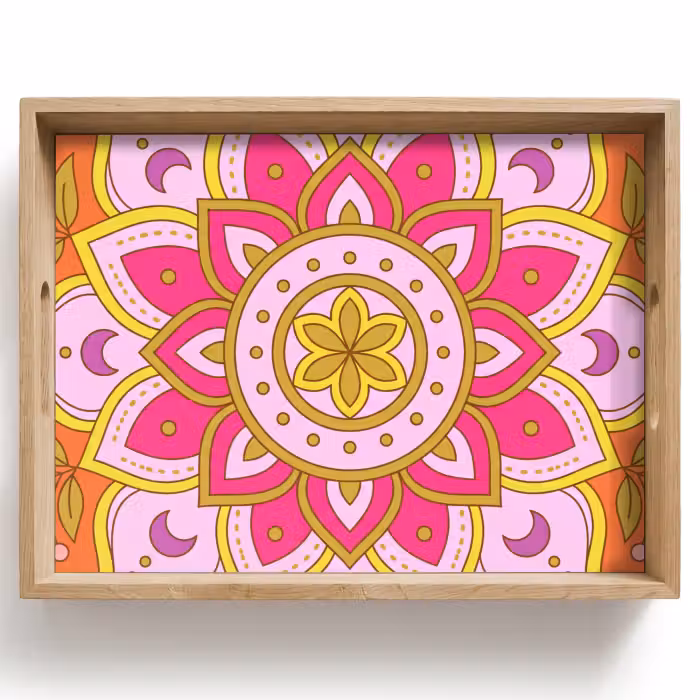 Dienblad - Patroon - Bloemmotief - Decoratie - Abstract - Roze