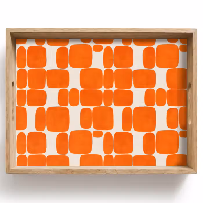 Dienblad - Patroon - Retro - Oranje