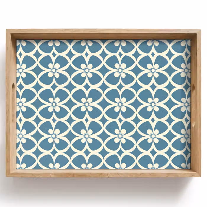 Dienblad - Patroon - Symmetrisch - Blauw