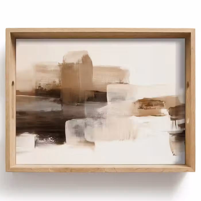 Dienblad - Penseelstreken - Abstract landschap - Rust