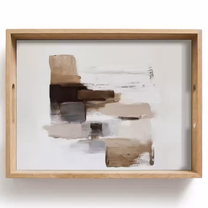Dienblad - Penseelstreken - Balans - Beige - Bruin