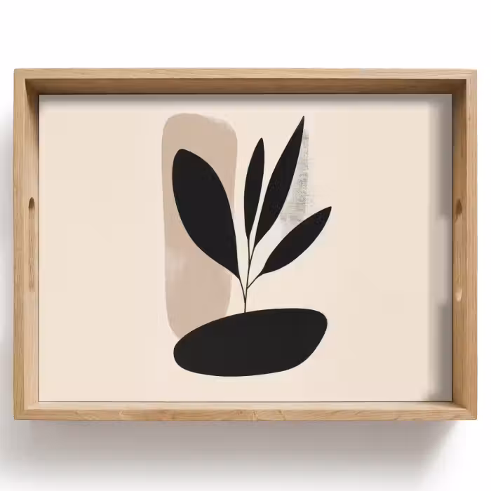 Dienblad - Plant - Beige - Japandi