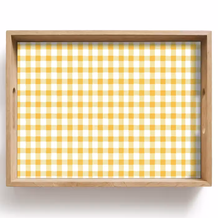 Dienblad - Ruit - Gingham - Klassiek - Geel en Wit