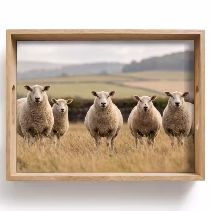 Dienblad - Schapen - Weidenlandschap - Heuvels