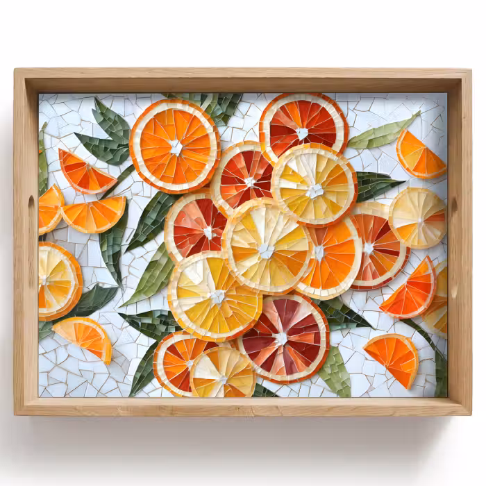 Dienblad - Schijfjes - Fruit - Oranje - Mozaïek