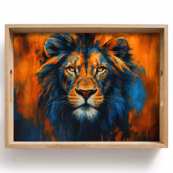 Dienblad - Schilderij - Leeuwenkop - Oranje