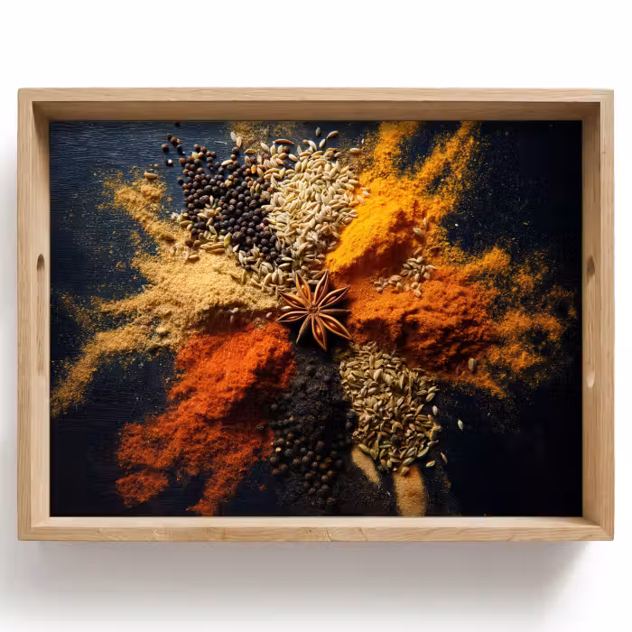 Dienblad - Specerijen - Explosie - Oranje
