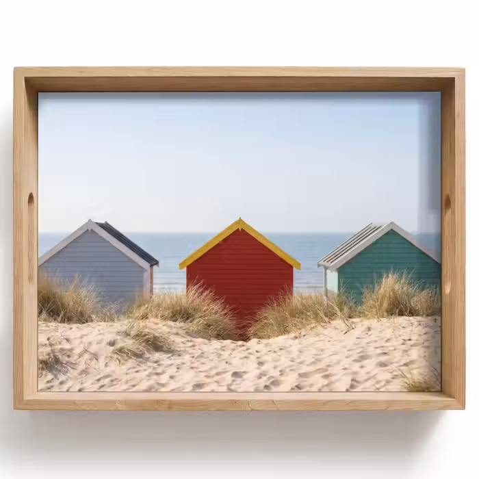 Dienblad - Strand - Huisjes - Kleurrijk - Duinen