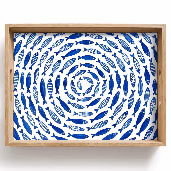 Dienblad - Vis - Patroon - Onderwater - Abstract - Blauw