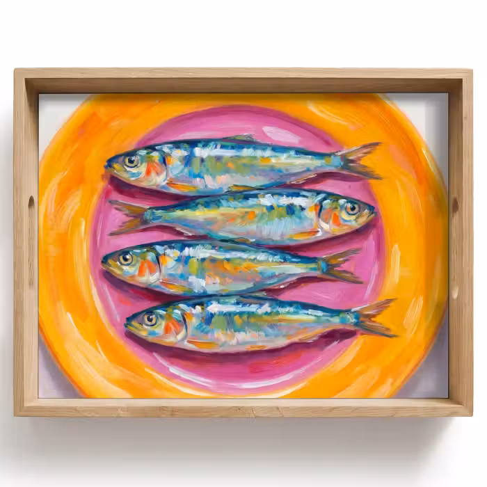 Dienblad - Vis - Vier - Eten - Modern - Kleurrijk