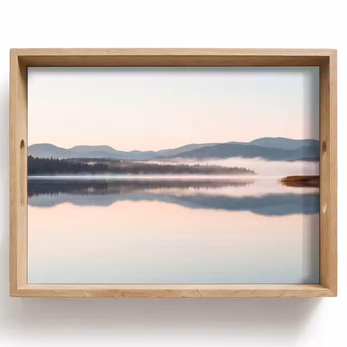 Dienblad - Water - Bomen - Mistlaag