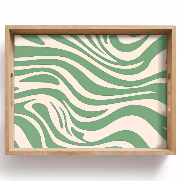 Dienblad - Zebrapatroon - Groen - Retro