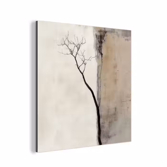 Aluminium schilderij - Wabi sabi - Plant - Beige