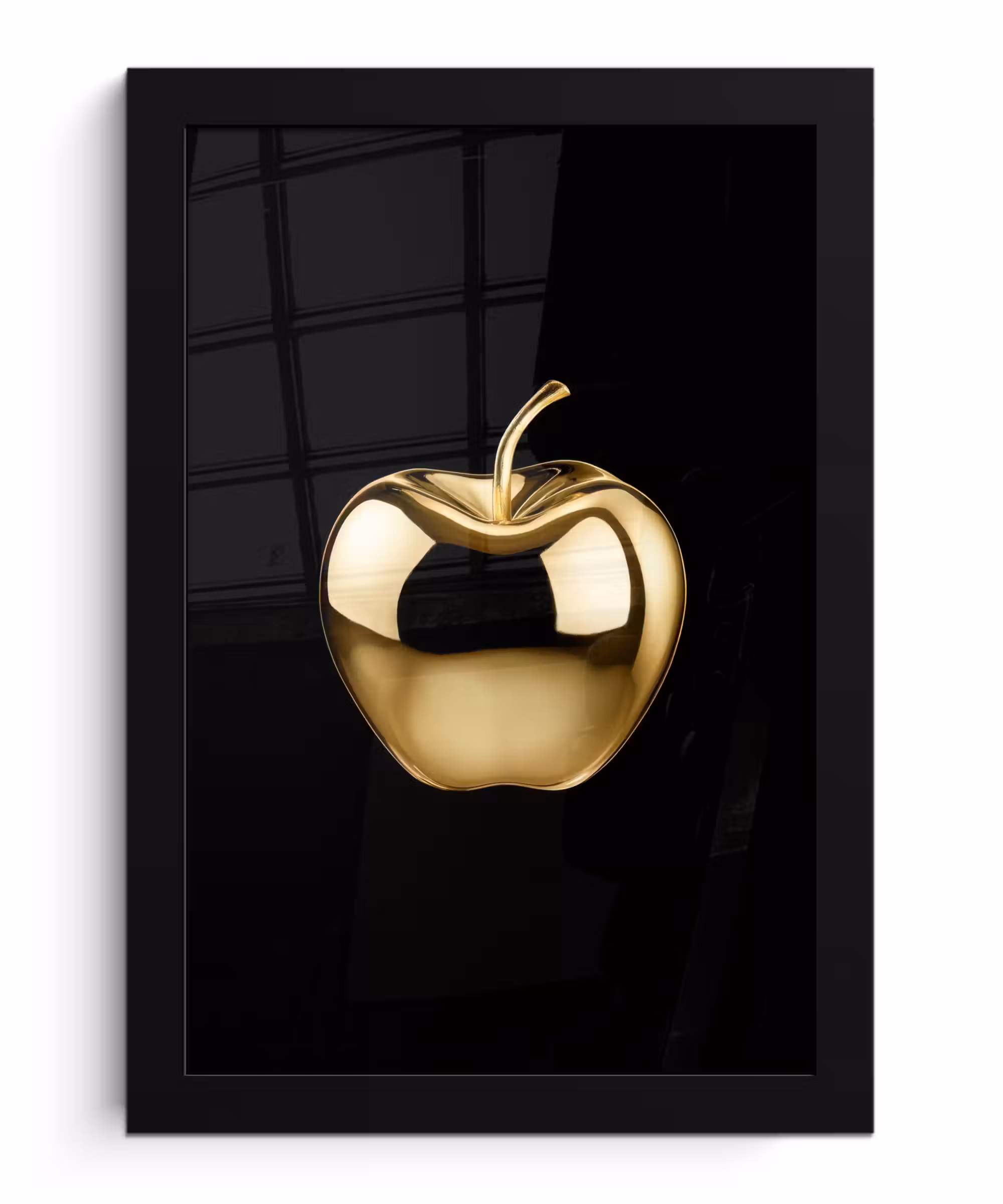 Poster met lijst - Appel - Goud - Chrome - Zwart