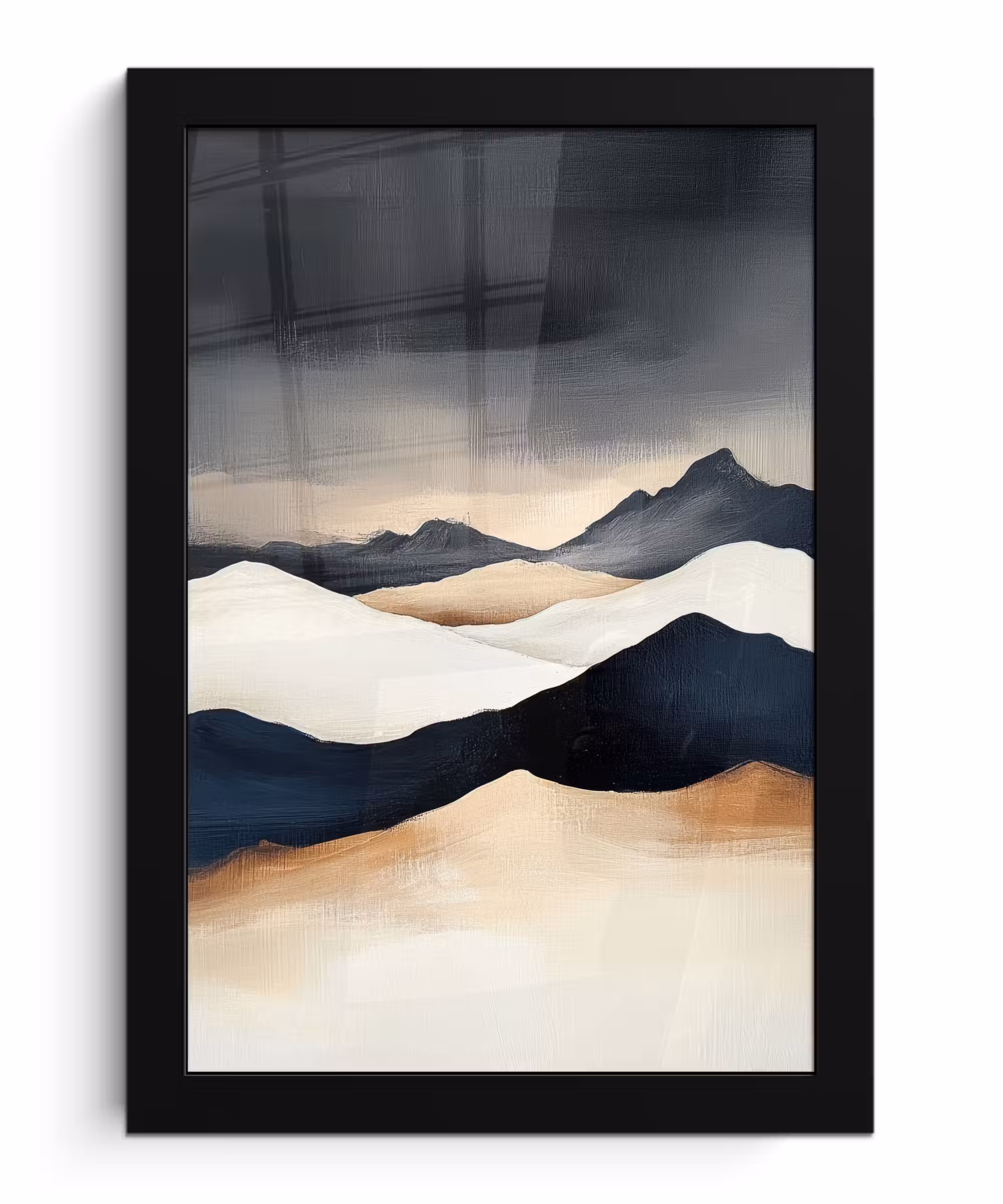 Poster met lijst - Bergen - Donkerblauw - Landschap