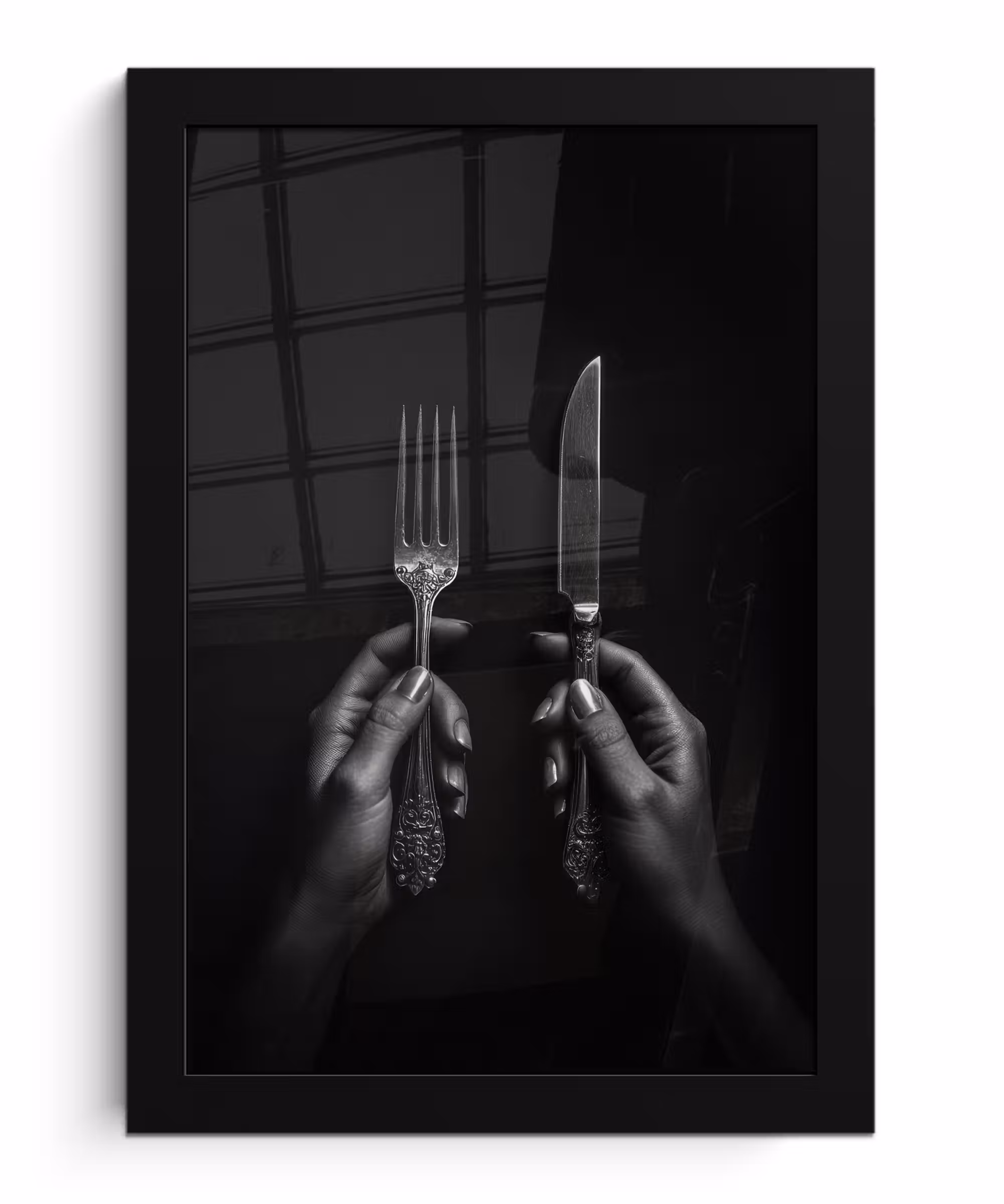Poster met lijst - Bestek - Zwart - Wit