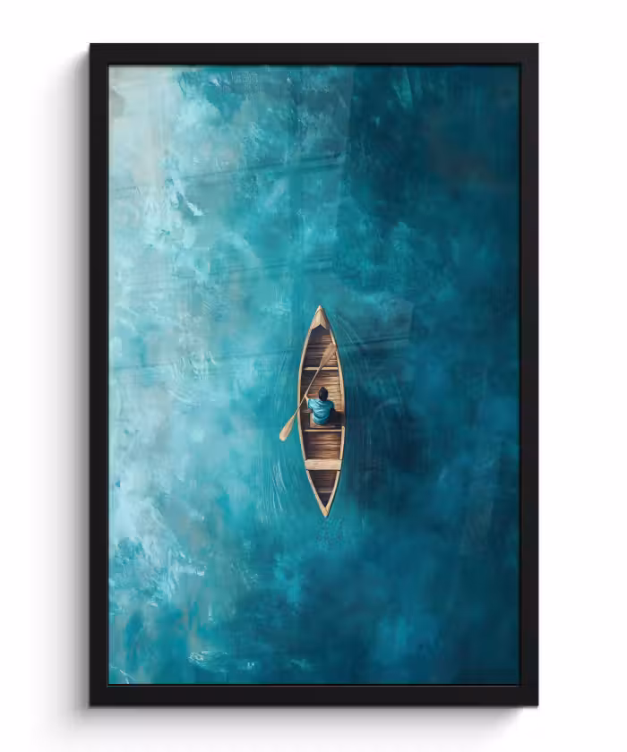 Poster met lijst - Bootje - Water - Blauw
