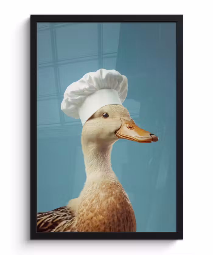 Poster met lijst - Eend - Koksmuts - Cute - Vogel