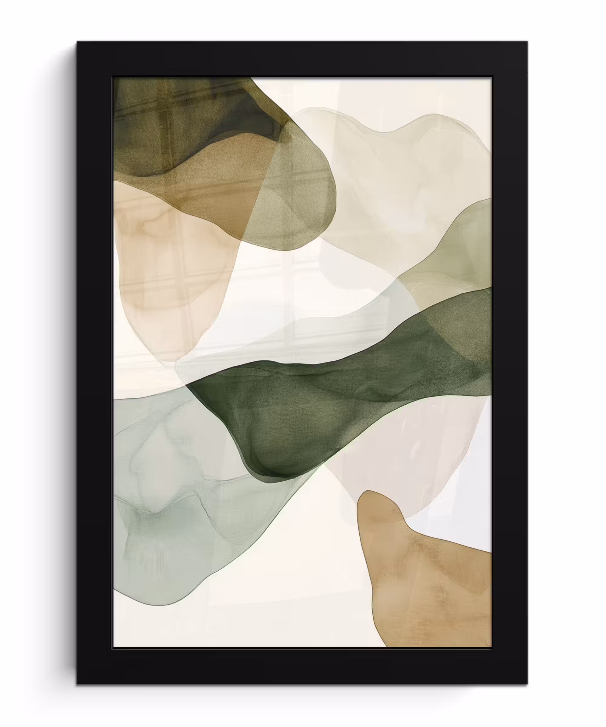 Poster met lijst - Japandi - Abstract - Groen