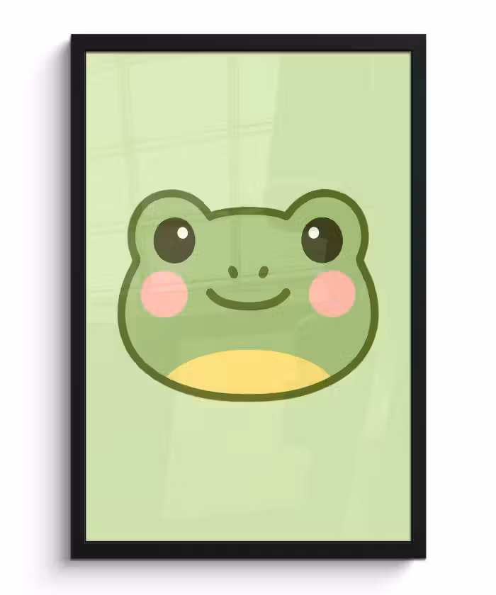 Poster met lijst - Kikker - Groen - Vriendelijkheid